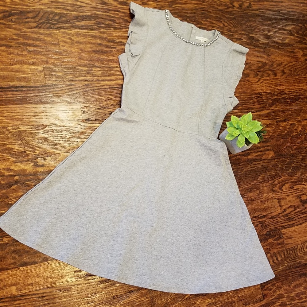 Copper Key Grey Heather Dress w Rhinestone accents
